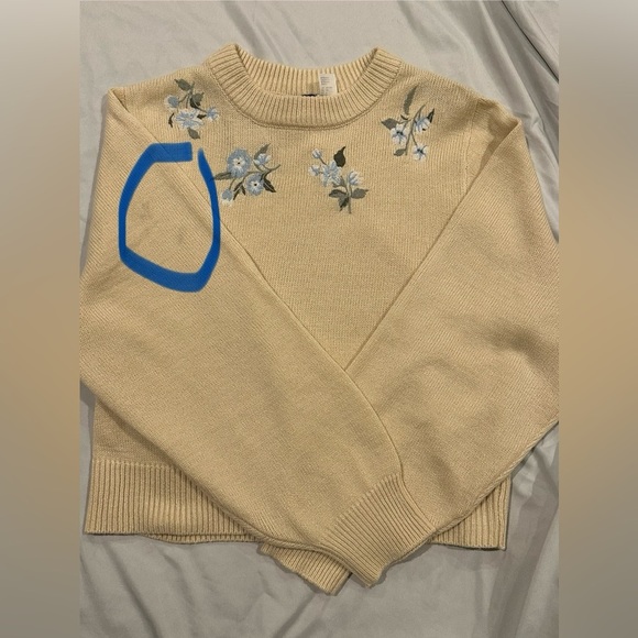 H&M Cream Crew Neck Sweater with Floral Embroidery - Picture 11 of 12
